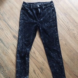 American eagle black Acid wash high rise jegging